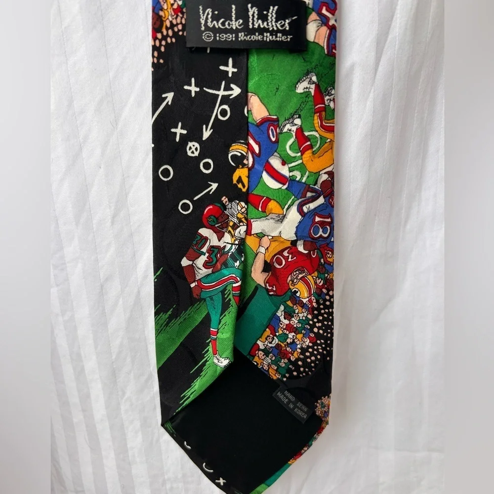 🏈⚾⛳️ Vintage 1990s Nicole Miller Silk Ties – Sports Print Set of 3